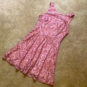 Mauve zipper back lace dress size M